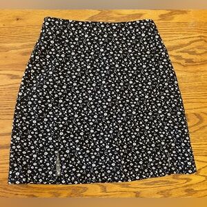 Floral Black and White Women's Skirt